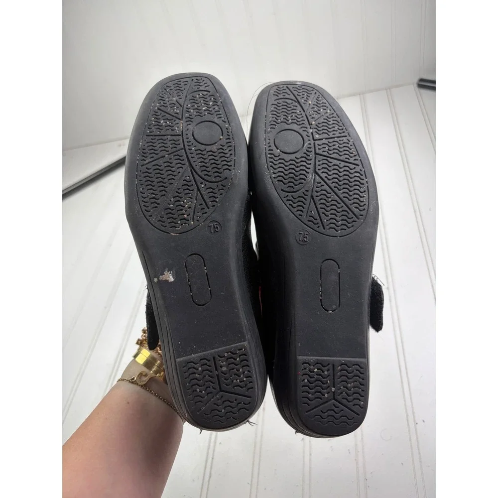 Style Step Black Mary Jane Double Strap Comfort Work Flats Women's Size 7.5